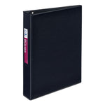 Mini Size Durable Non-View Binder With Round Rings, 3 Rings, 1" Capacity, 8.5 X 5.5, Black