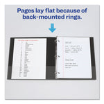 Mini Size Durable Non-View Binder With Round Rings, 3 Rings, 1" Capacity, 8.5 X 5.5, Black