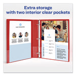 Economy Non-View Binder With Round Rings, 3 Rings, 1" Capacity, 11 X 8.5, Red, (3310)