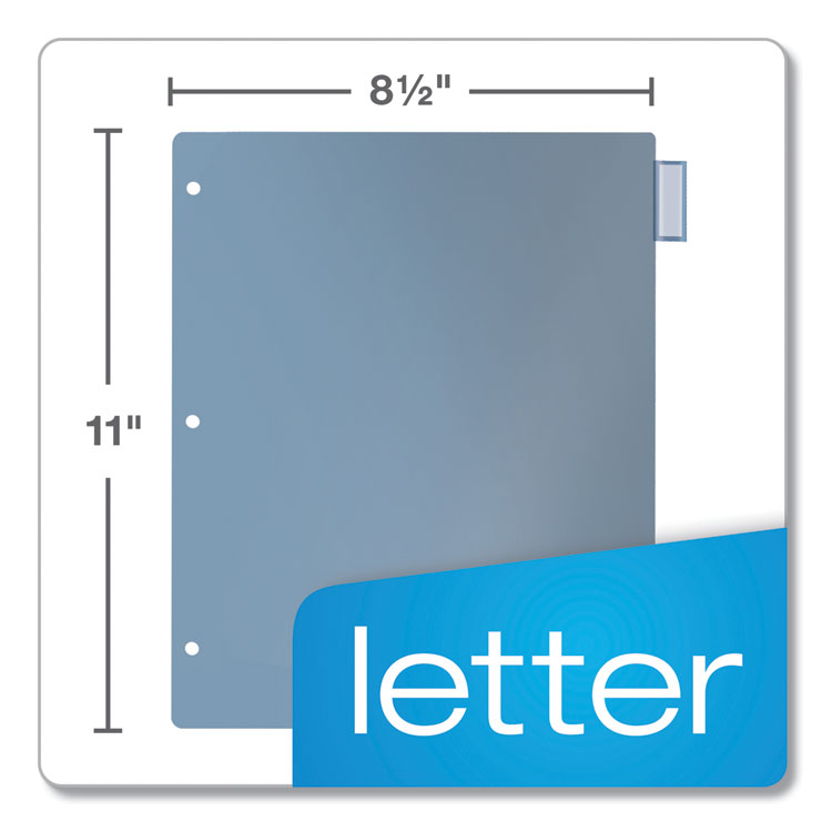 Poly Index Dividers, 5-Tab, 11 X 8.5, Assorted, 4 Sets