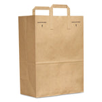 Grocery Paper Bags, 1/6 BBL Size, 70# Basis Weight, Flat Handles, 12" x 7" x 16.25", Kraft, 300/Bundle