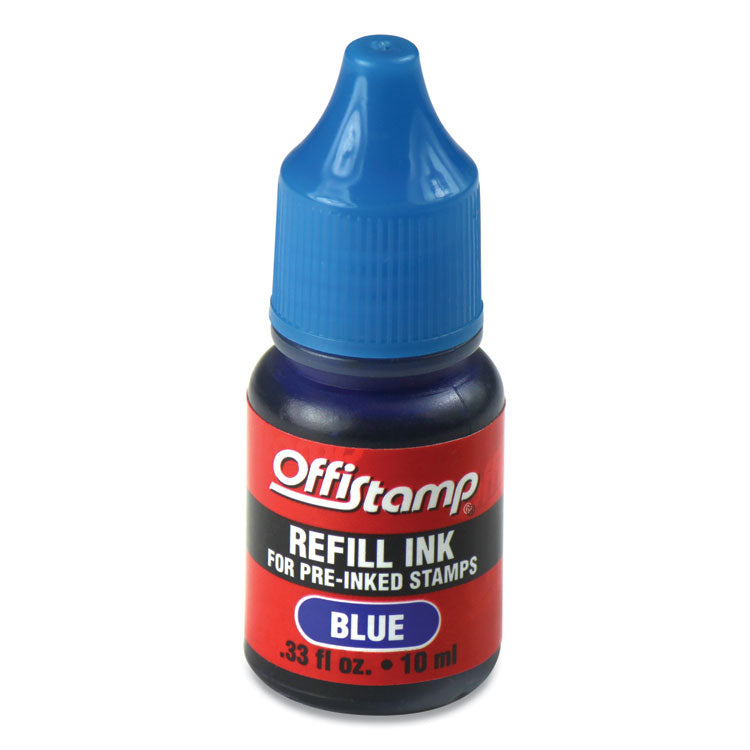 Refill Ink For Pre-Inked Stamps, 0.33 Oz, Blue