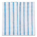 Disposable Microfiber Cleaning Cloths, 12 x 12, White/Blue Stripe, 600/Carton