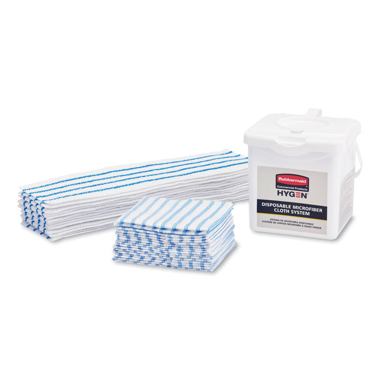 Disposable Microfiber Pad, 4.75 x 19, White/Blue Stripe, 50/Pack, 3 Packs/Carton