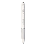 S-Gel Fashion Barrel Gel Pen, Retractable, Medium 0.7 Mm, Black Ink, Pearl White Barrel, Dozen