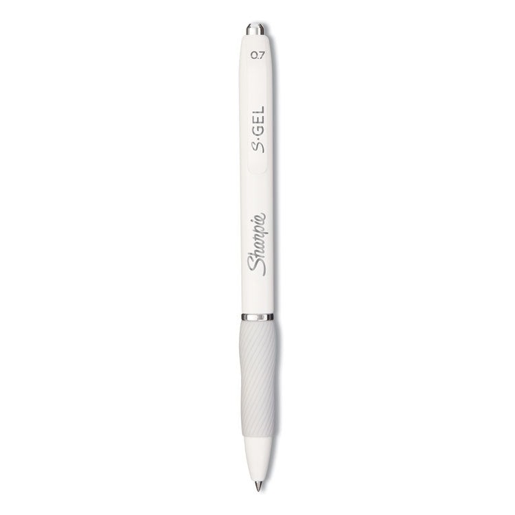S-Gel Fashion Barrel Gel Pen, Retractable, Medium 0.7 Mm, Black Ink, Pearl White Barrel, Dozen