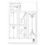 Cafe Wood Coat Stand, Ten Peg/five Hook, 21.67w X 21.67d X 69.33h, Espresso Brown