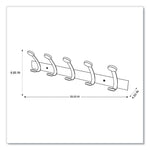 Wooden Coat Hook, Five Wood Peg Wall Rack, Brown/Silver, 45 lb Capacity