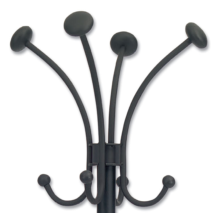 Viena Coat Stand, Eight Knobs, Steel, 16w x 16d x 70.6h, Black