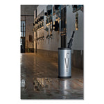 Triangular Umbrella Stand, Steel, 10.25w x 10.25d x 23.67h, Silver/Black