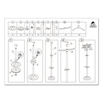 Wavy Coat Tree, Six Hangers/Two Knobs/Four Hooks, 18.88w x 14d x 68.5h, Silver/Wood