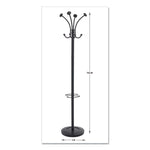 Viena Coat Stand, Eight Knobs, Steel, 16w x 16d x 70.6h, Black
