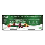 Probiotic Lowfat Yogurt, 4 oz Cups, Black Cherry/Peach/Strawberry, 24/Pack