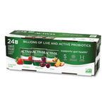 Probiotic Lowfat Yogurt, 4 oz Cups, Black Cherry/Peach/Strawberry, 24/Pack