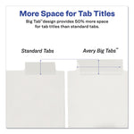 Insertable Big Tab Plastic Dividers, 5-Tab, 11 X 8.5, Clear, 1 Set