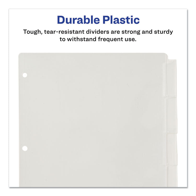 Insertable Big Tab Plastic Dividers, 5-Tab, 11 X 8.5, Clear, 1 Set