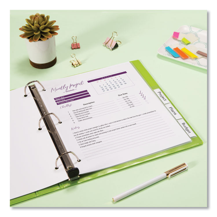 Insertable Big Tab Plastic Dividers, 5-Tab, 11 X 8.5, Clear, 1 Set