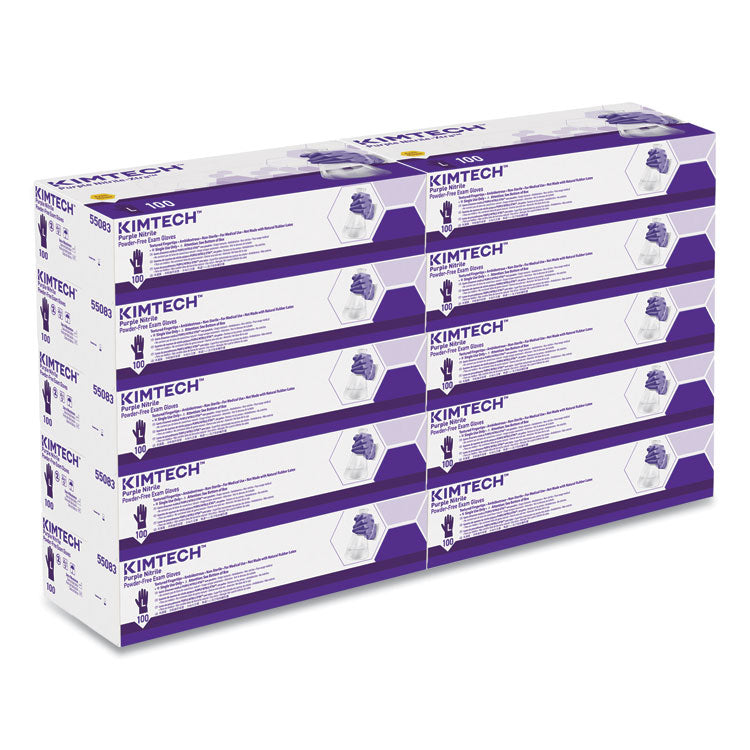 PURPLE NITRILE Exam Gloves, Powder-Free, Large, 6 mil Thick, 9.5" Long, Purple, 100/Box, 10 Boxes/Carton