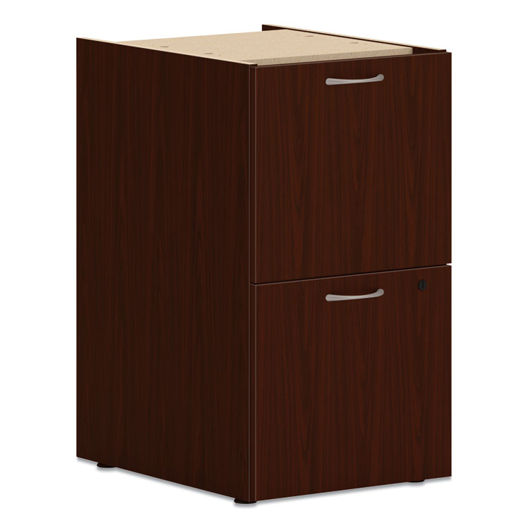 Mod Support Pedestal, Left Or Right, 2 Legal/letter-Size File Drawers, Traditional Mahogany, 15" X 20" X 28"