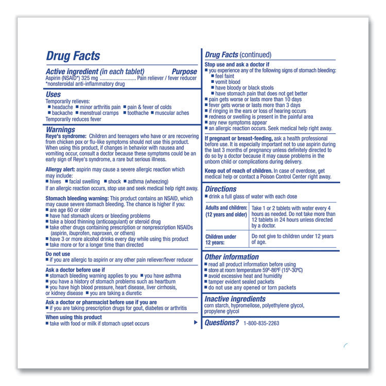 Aspirin Tablets, 250/Box