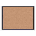 Cork Bulletin Board, 24" x 18" (Actual Size: 23" x 17"), Tan Surface, Black Wood Frame