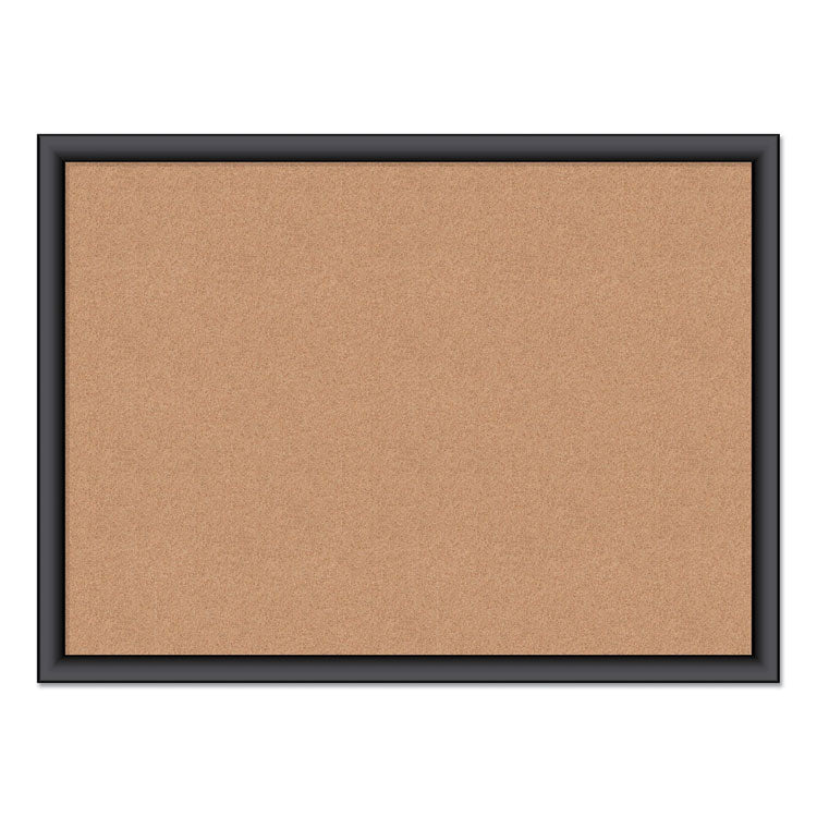 Cork Bulletin Board, 24" x 18" (Actual Size: 23" x 17"), Tan Surface, Black Wood Frame