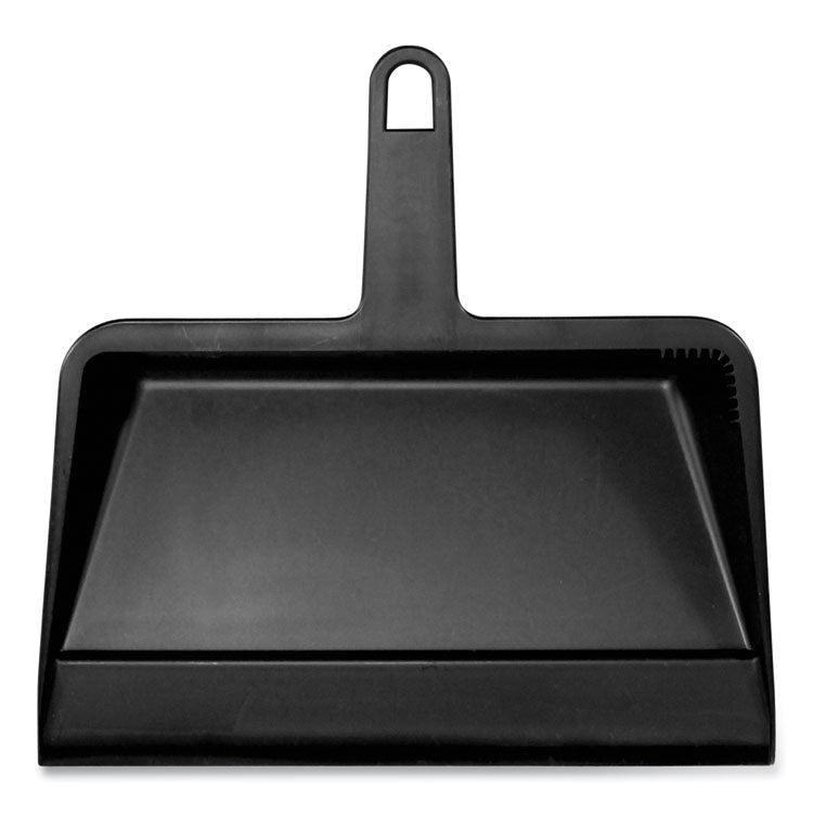 Heavy-Duty Plastic Dust Pan, 12 X 12 X 4, Black