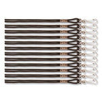 Lanyard, Metal J-Hook Fastener, 20" Long, Black, 12/Pack