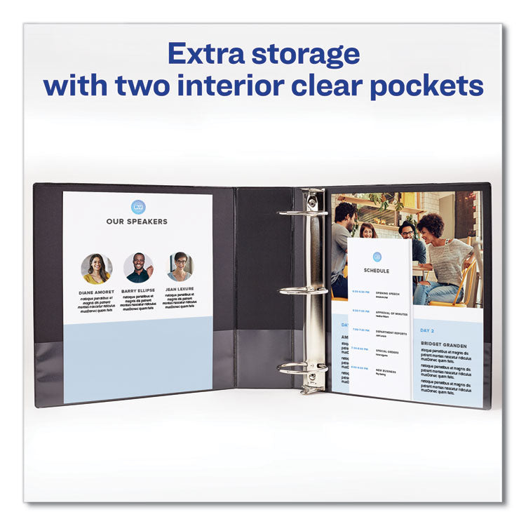 Legal Durable Non-View Binder With Round Rings, 3 Rings, 1" Capacity, 14 X 8.5, Black, (6400)
