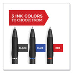 S-GEL HIGH-PERFORMANCE GEL PEN, RETRACTABLE, FINE 0.5 MM, BLACK INK, BLACK BARREL, 4/PACK