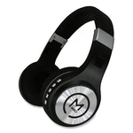 SERENITY Stereo Wireless Headphones with Microphone, 3 ft Cord, Black/Silver