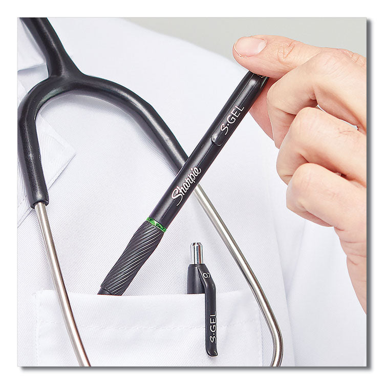 S-Gel High-Performance Gel Pen, Retractable, Medium 0.7 Mm, Blue Ink, Black Barrel, 4/pack