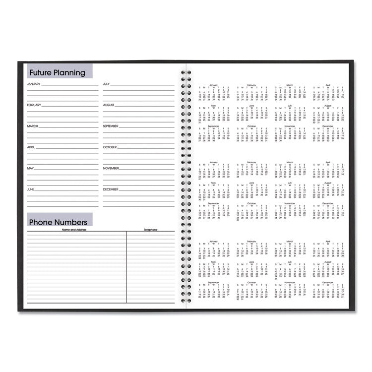 DayMinder Monthly Planner, Ruled Blocks, 12 x 8, Black Cover, 14-Month: Dec 2024 to Jan 2026