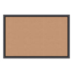 Cork Bulletin Board, 36" x 24" (Actual Size: 35" x 23"), Tan Surface, Black Wood Frame