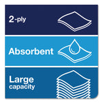 Advanced Matic Hand Towel Roll, 2-Ply, 7.7" x 525 ft, White, 643/Roll, 6 Rolls/Carton