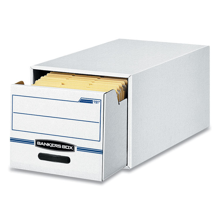 Stor/drawer Basic Space-Savings Storage Drawers, Letter Files, 14" X 25.5" X 11.5", White/blue, 6/carton
