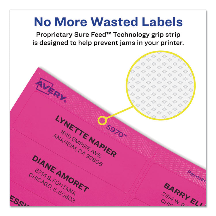 High-Visibility ID Labels, Laser Printers, 2.25" dia, Assorted, 12/Sheet, 15 Sheets/Pack