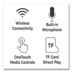 TREMORS Stereo Wireless Headphones with Microphone, 3 ft Cord, Black