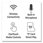 SERENITY Stereo Wireless Headphones with Microphone, 3 ft Cord, White/Rose Gold