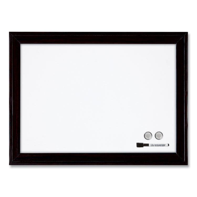 Home Decor Magnetic Dry Erase Board, 23" x 17", White Surface, Black Wood Frame