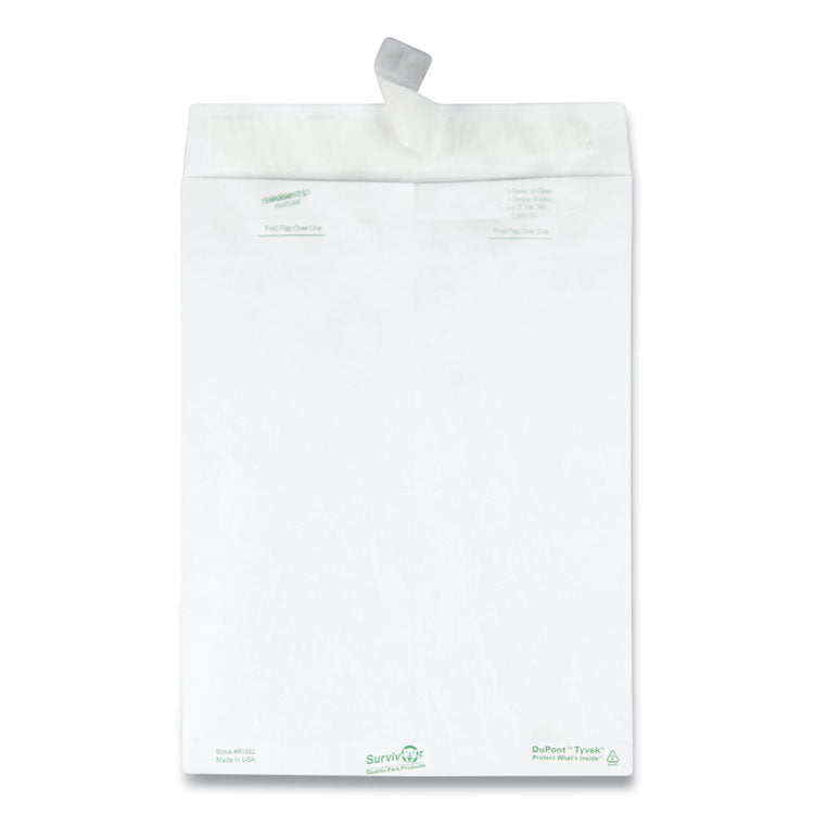 Lightweight 14 lb Tyvek Catalog Mailers, #10 1/2, Square Flap, Redi-Strip Adhesive Closure, 9 x 12, White, 100/Box