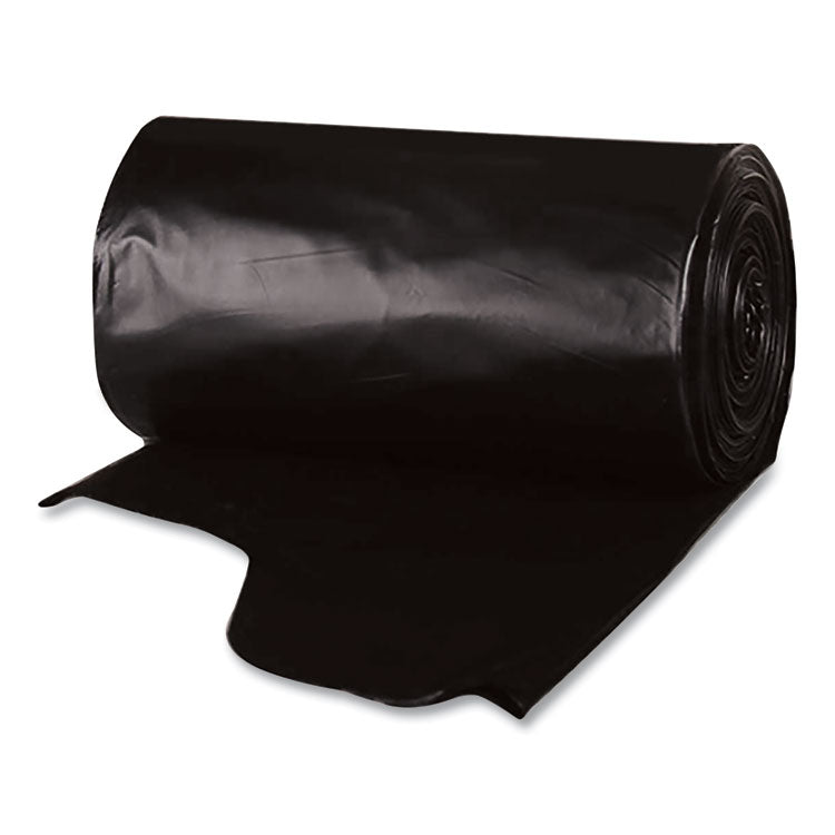 Heavy-Duty Low-Density Wing Tie Contractor Bags, 55 gal, 3 mil, 35.75" x 53.88", Black, 15 Bags/Roll, 4 Rolls/Carton