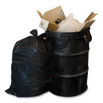Heavy-Duty Low-Density Wing Tie Contractor Bags, 55 gal, 3 mil, 35.75" x 53.88", Black, 15 Bags/Roll, 4 Rolls/Carton