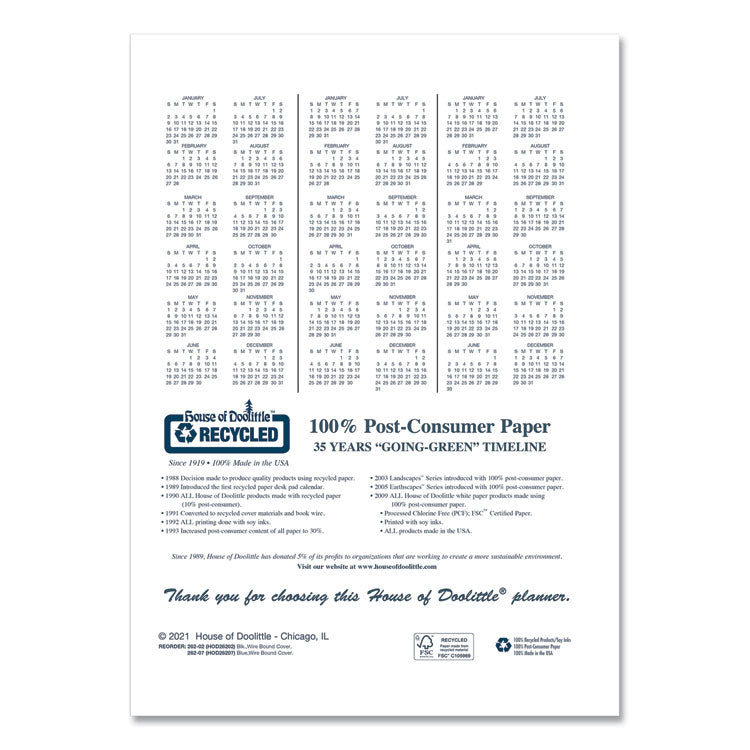 14-Month Recycled Ruled Monthly Planner, 11 x 8.5, Black Cover, 14-Month: Dec 2024 to Jan 2026