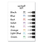 Signo 207 Gel Pen, Retractable, Medium 0.7 mm, Blue Ink, Smoke/Black/Blue Barrel, 4/Pack