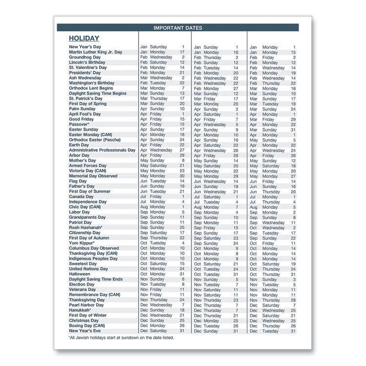 14-Month Recycled Ruled Monthly Planner, 11 x 8.5, Blue Cover, 14-Month: Dec 2024 to Jan 2026