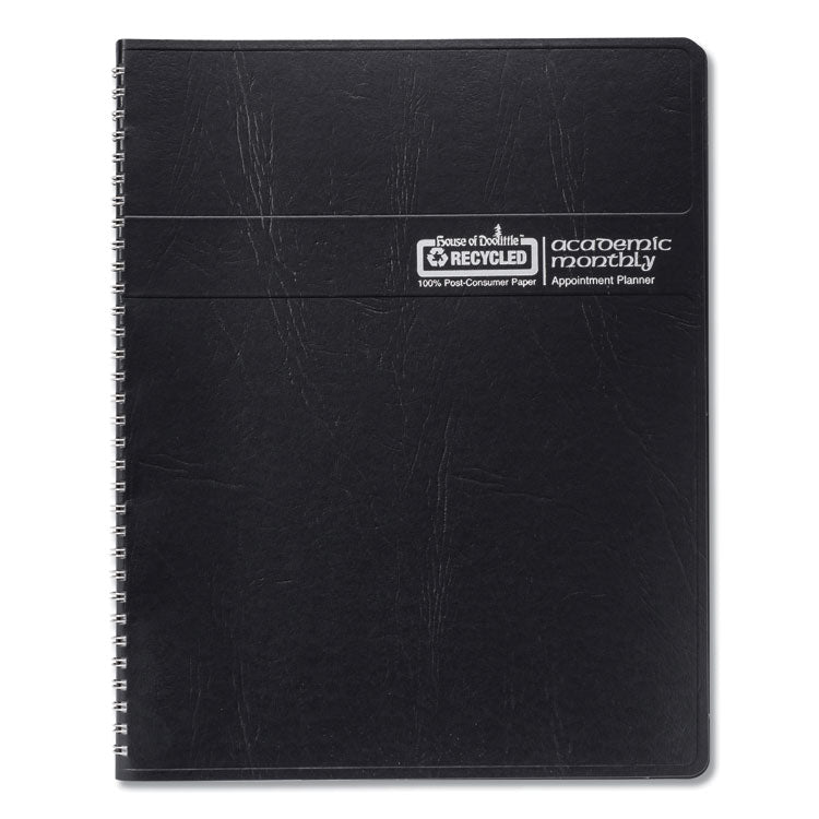 Academic Year 14-Month Recycled Ruled Monthly Planner, 11 x 8.5, Black Cover, 14-Month: July 2025 to Aug 2026