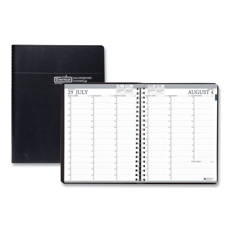 Academic Year Recycled Professional Weekly Planner, 11 x 8.5, Black Wirebound Soft Cover, 12-Month (Aug to July): 2025-2026