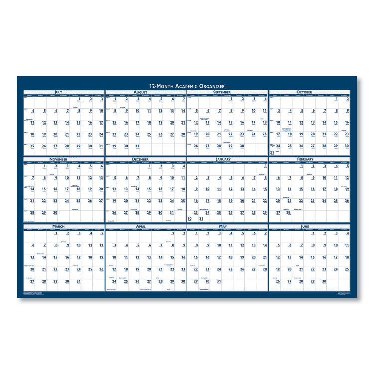 Academic Year Recycled Poster Style Reversible/Erasable Yearly Wall Calendar, 24 x 37, 12-Month (July to June): 2025 to 2026