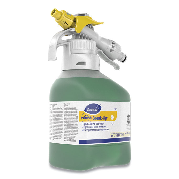 Suma Break-Up Heavy-Duty Foaming Grease-Release Cleaner, 1,500 Ml Bottle, 2/carton